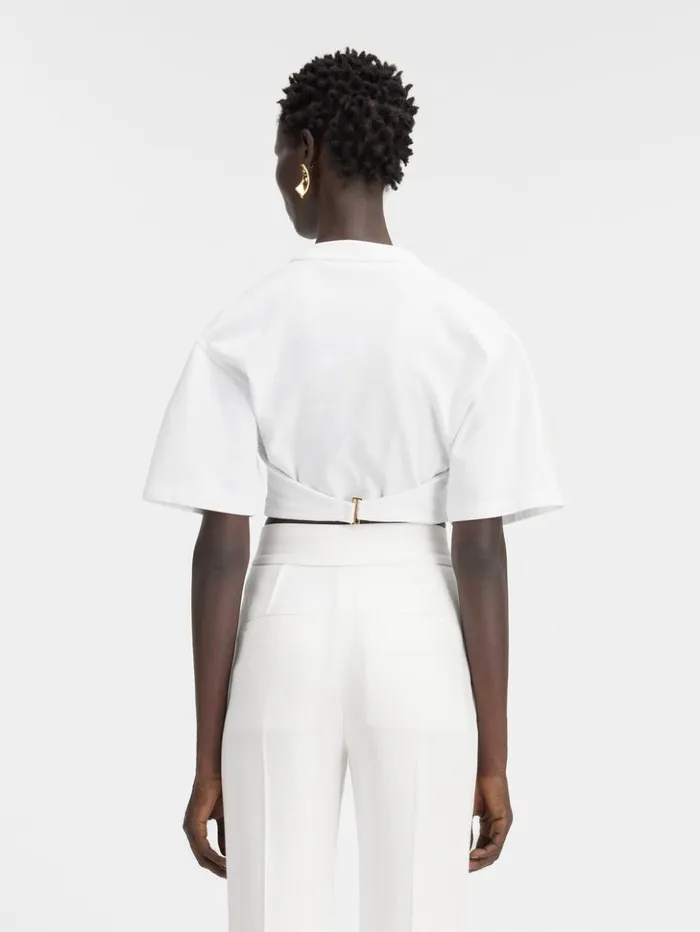 Women Tops and Shirts JACQUEMUS The Caraco Tshirt White Women Tops and Shirts JACQUEMUS The Caraco Tshirt White