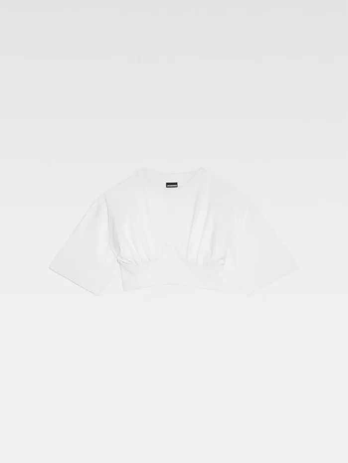 Women Tops and Shirts JACQUEMUS The Caraco Tshirt White Women Tops and Shirts JACQUEMUS The Caraco Tshirt White