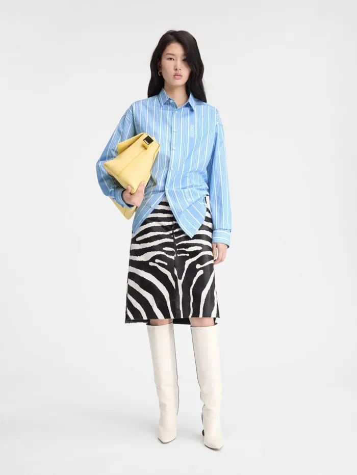 Women Tops and Shirts JACQUEMUS The Simon Shirt Jacquard Bluewhite