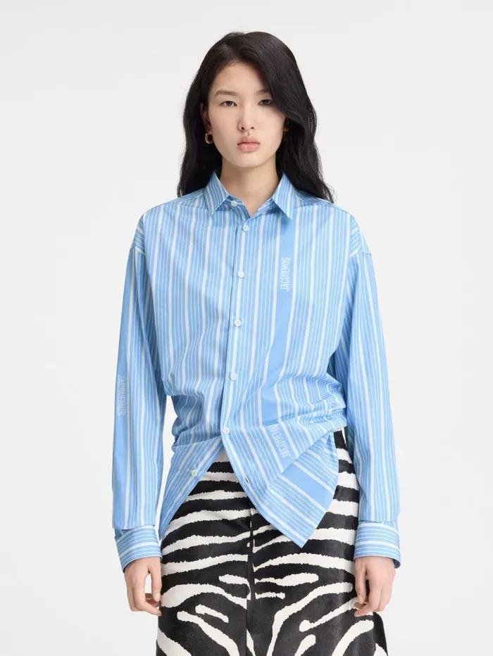 Women Tops and Shirts JACQUEMUS The Simon Shirt Jacquard Bluewhite