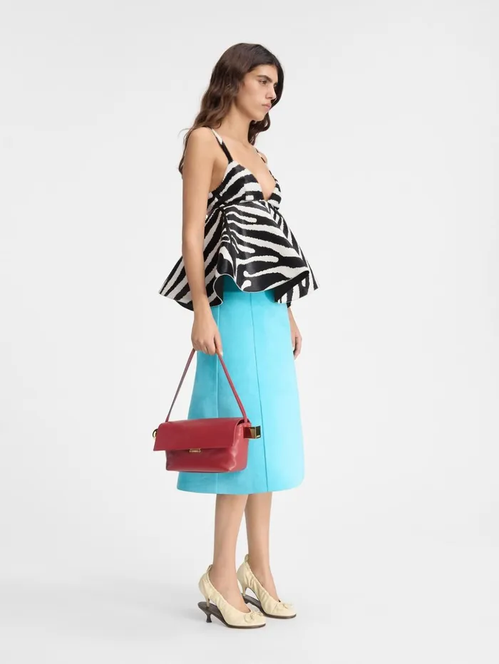 Women Tops and Shirts JACQUEMUS The Vela Top Black and White Zebra Women Tops and Shirts JACQUEMUS The Vela Top Black and White Zebra