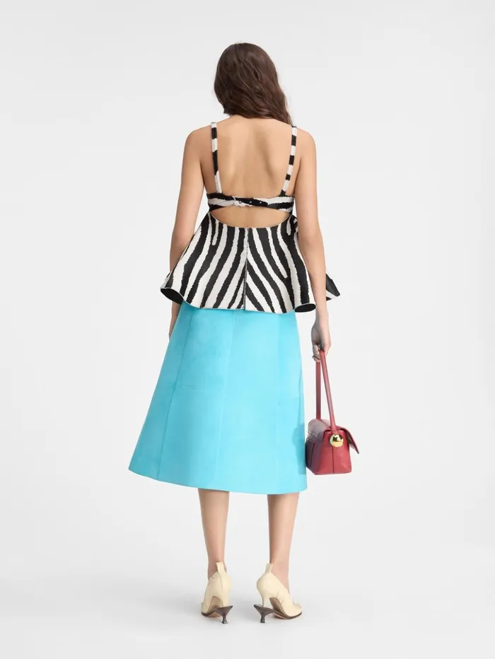 Women Tops and Shirts JACQUEMUS The Vela Top Black and White Zebra Women Tops and Shirts JACQUEMUS The Vela Top Black and White Zebra