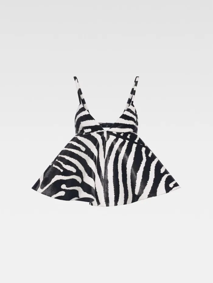 Women Tops and Shirts JACQUEMUS The Vela Top Black and White Zebra Women Tops and Shirts JACQUEMUS The Vela Top Black and White Zebra