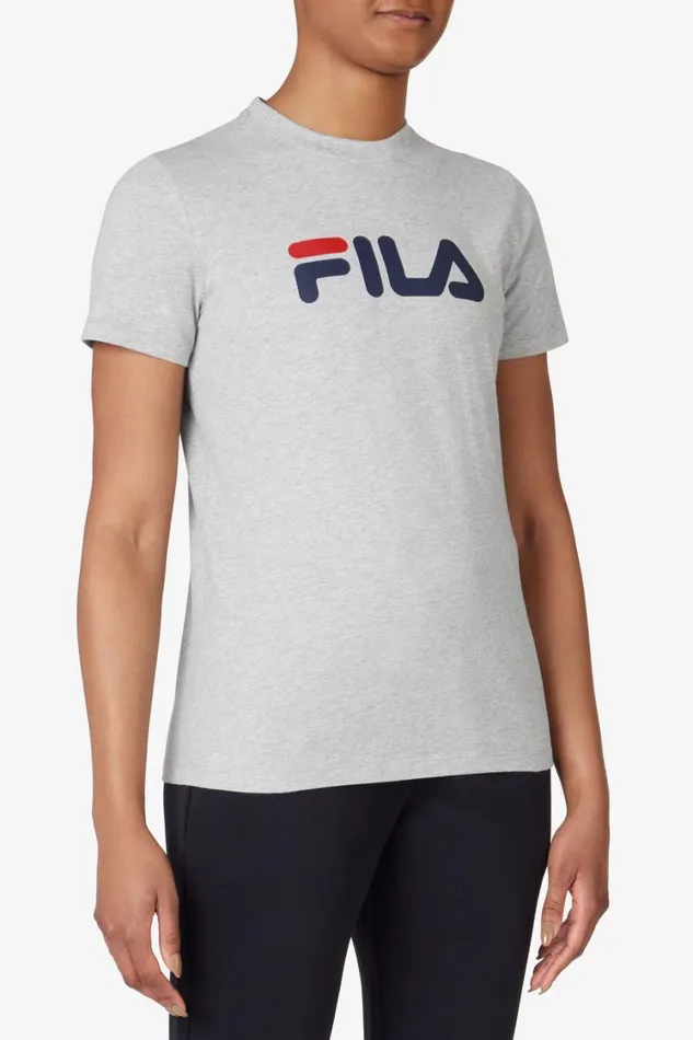 Women Tops and TShirts Fila Classic Fila Logo Tee 050 Grey Heather