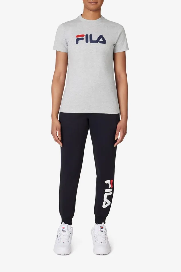 Women Tops and TShirts Fila Classic Fila Logo Tee 050 Grey Heather