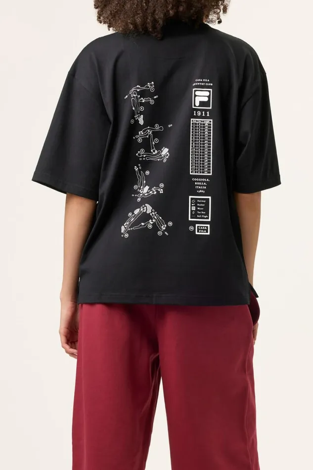 Women Tops and TShirts Fila Country Club Golf Course Map Box Tee 001 Black Women Tops and TShirts Fila Country Club Golf Course Map Box Tee 001 Black