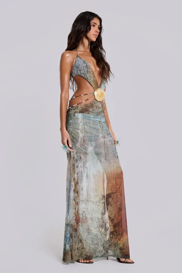 Women Tops Jaded London Shop Vida Backless Maxi Dress With Shell Trim