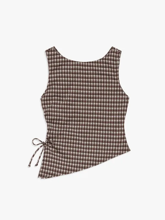 Women Tops Lisa Says Gah Erin Tank Cocoa Plaid