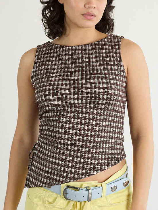 Women Tops Lisa Says Gah Erin Tank Cocoa Plaid