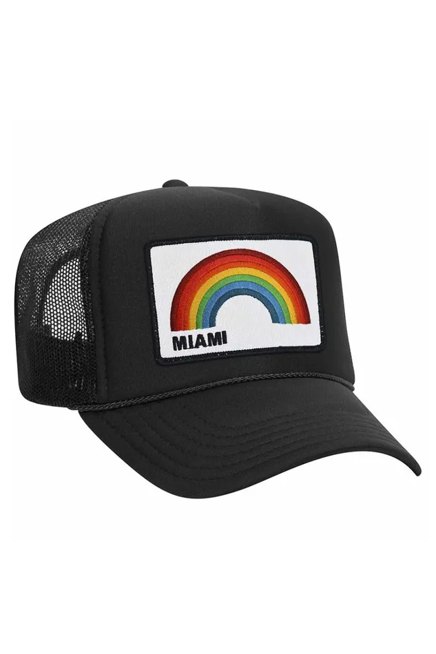 Women Trucker Hats Aviator Nation MIAMI RAINBOW TRUCKER HAT Women Trucker Hats Aviator Nation MIAMI RAINBOW TRUCKER HAT