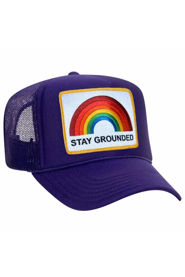 Women Trucker Hats Aviator Nation STAY GROUNDED TRUCKER HAT Women Trucker Hats Aviator Nation STAY GROUNDED TRUCKER HAT