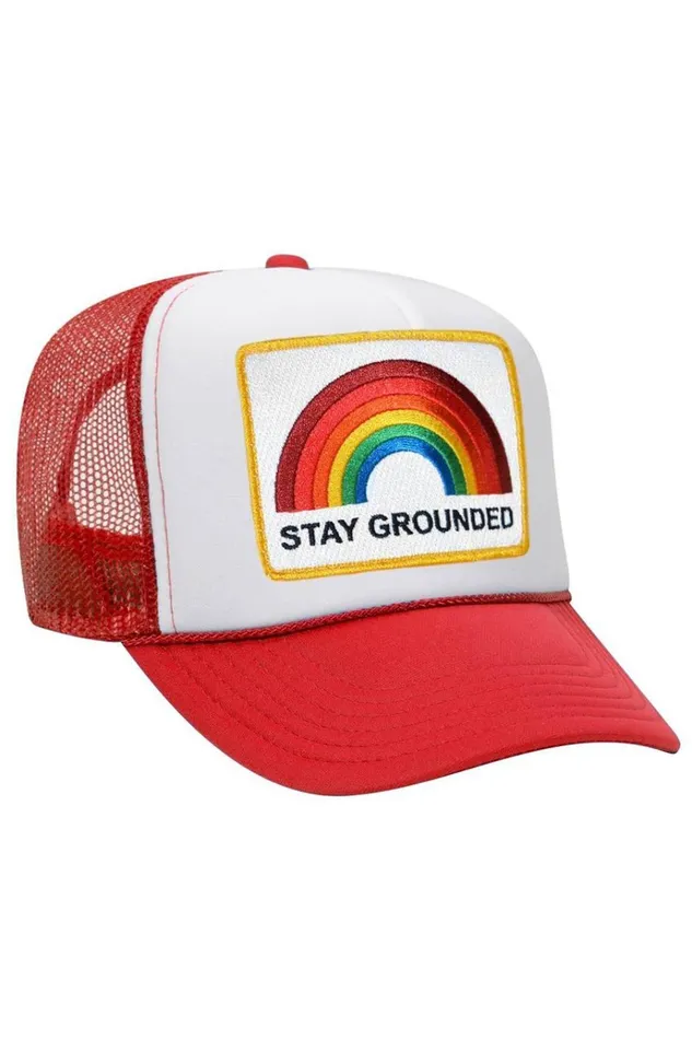 Women Trucker Hats Aviator Nation STAY GROUNDED TRUCKER HAT Women Trucker Hats Aviator Nation STAY GROUNDED TRUCKER HAT