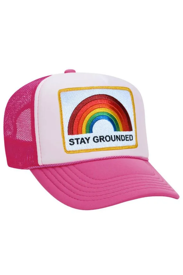 Women Trucker Hats Aviator Nation STAY GROUNDED TRUCKER HAT Women Trucker Hats Aviator Nation STAY GROUNDED TRUCKER HAT