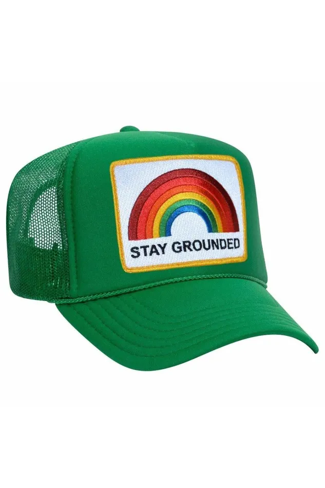 Women Trucker Hats Aviator Nation STAY GROUNDED TRUCKER HAT Women Trucker Hats Aviator Nation STAY GROUNDED TRUCKER HAT