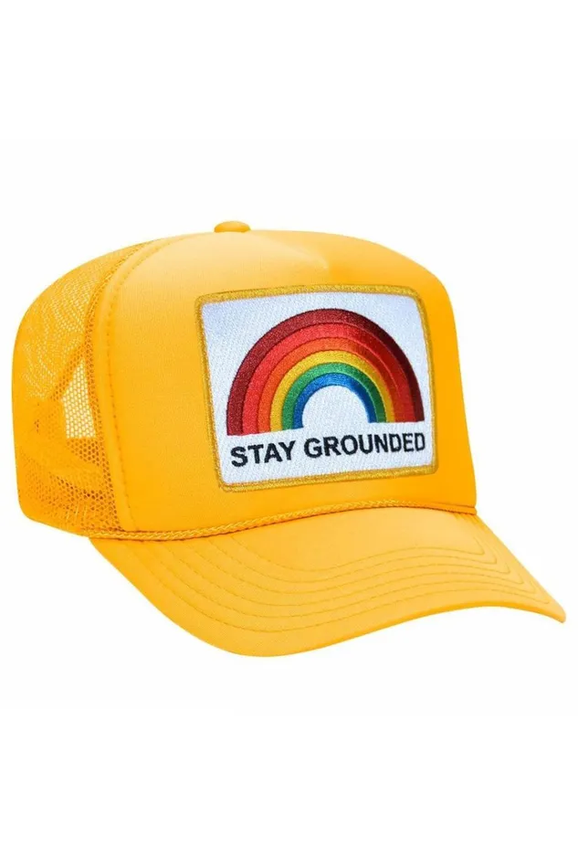 Women Trucker Hats Aviator Nation STAY GROUNDED TRUCKER HAT Women Trucker Hats Aviator Nation STAY GROUNDED TRUCKER HAT