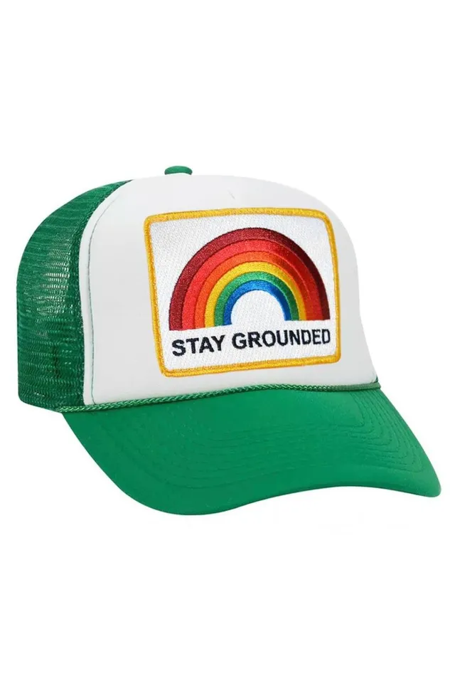 Women Trucker Hats Aviator Nation STAY GROUNDED TRUCKER HAT Women Trucker Hats Aviator Nation STAY GROUNDED TRUCKER HAT