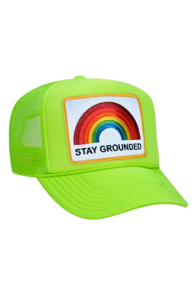 Women Trucker Hats Aviator Nation STAY GROUNDED TRUCKER HAT Women Trucker Hats Aviator Nation STAY GROUNDED TRUCKER HAT