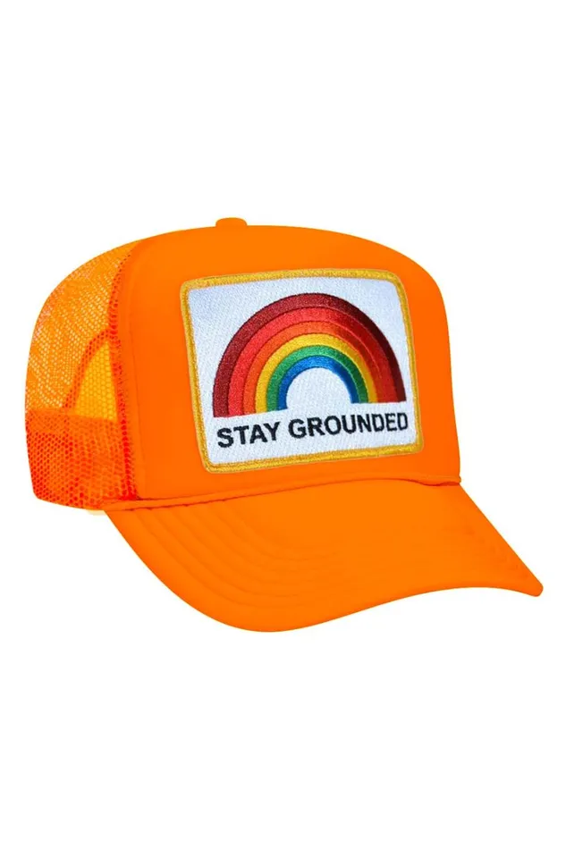 Women Trucker Hats Aviator Nation STAY GROUNDED TRUCKER HAT Women Trucker Hats Aviator Nation STAY GROUNDED TRUCKER HAT