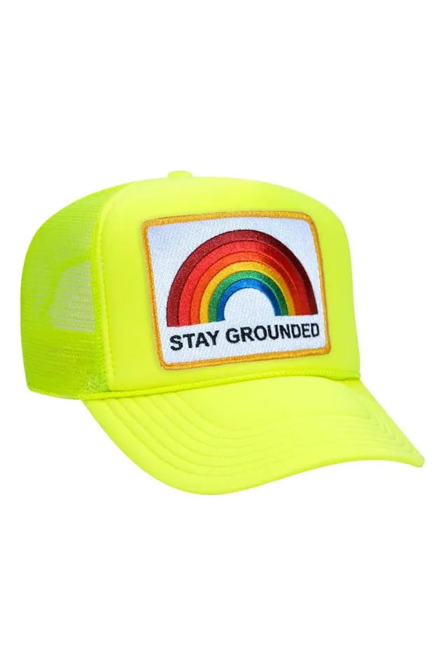 Women Trucker Hats Aviator Nation STAY GROUNDED TRUCKER HAT Women Trucker Hats Aviator Nation STAY GROUNDED TRUCKER HAT