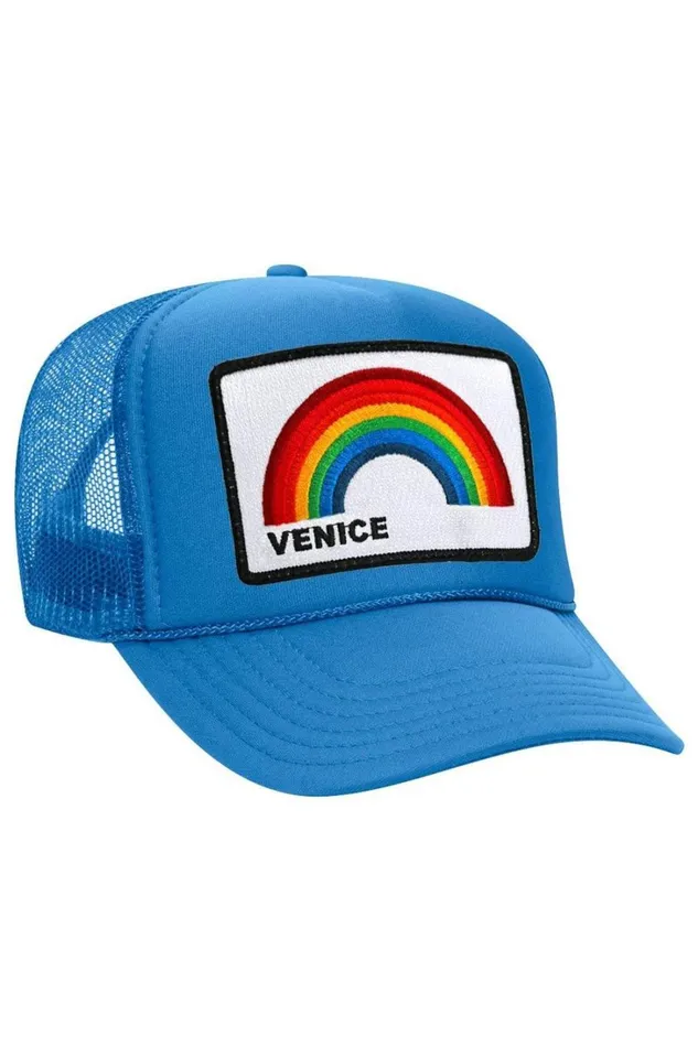 Women Trucker Hats Aviator Nation VENICE RAINBOW TRUCKER HAT Women Trucker Hats Aviator Nation VENICE RAINBOW TRUCKER HAT