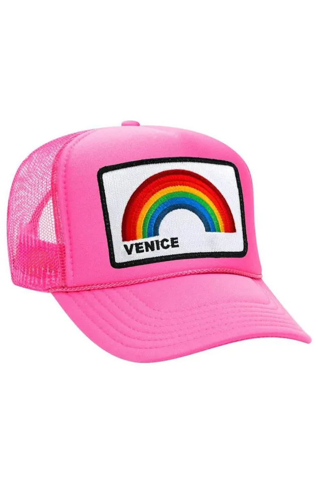 Women Trucker Hats Aviator Nation VENICE RAINBOW TRUCKER HAT Women Trucker Hats Aviator Nation VENICE RAINBOW TRUCKER HAT