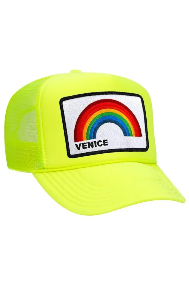 Women Trucker Hats Aviator Nation VENICE RAINBOW TRUCKER HAT Women Trucker Hats Aviator Nation VENICE RAINBOW TRUCKER HAT