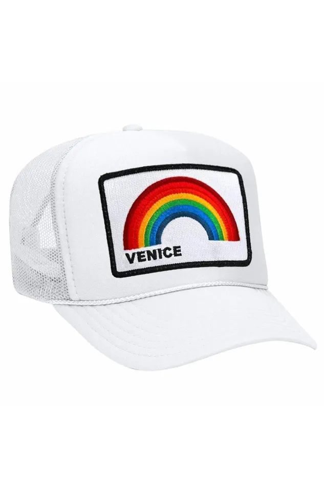 Women Trucker Hats Aviator Nation VENICE RAINBOW TRUCKER HAT Women Trucker Hats Aviator Nation VENICE RAINBOW TRUCKER HAT