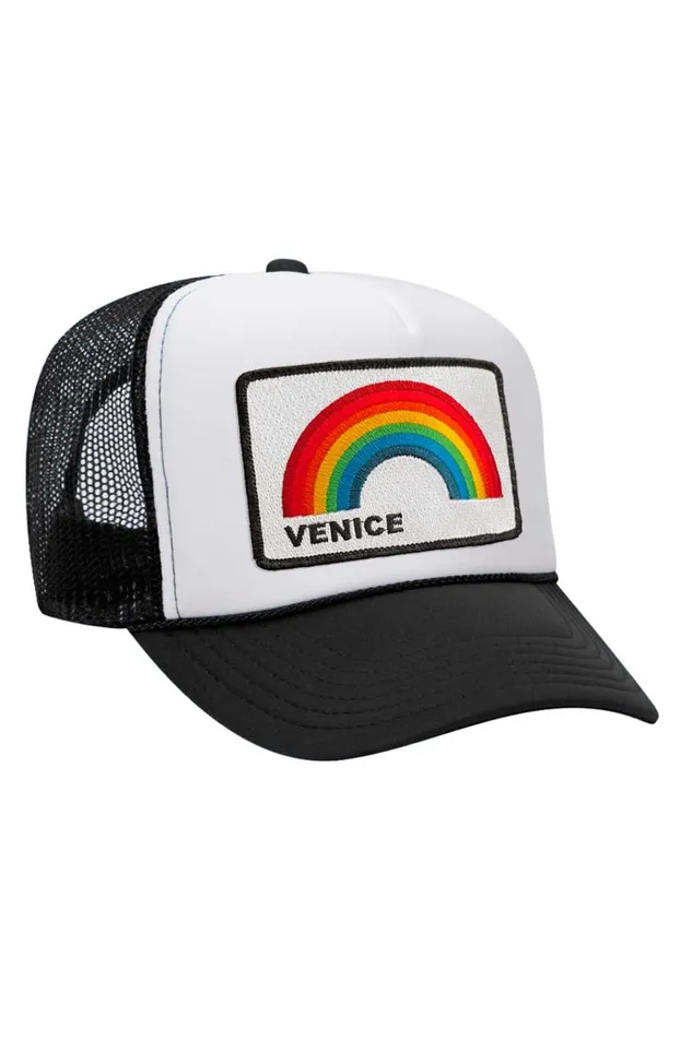 Women Trucker Hats Aviator Nation VENICE RAINBOW TRUCKER HAT Women Trucker Hats Aviator Nation VENICE RAINBOW TRUCKER HAT
