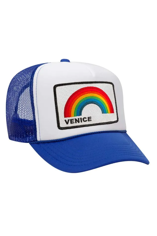 Women Trucker Hats Aviator Nation VENICE RAINBOW TRUCKER HAT Women Trucker Hats Aviator Nation VENICE RAINBOW TRUCKER HAT