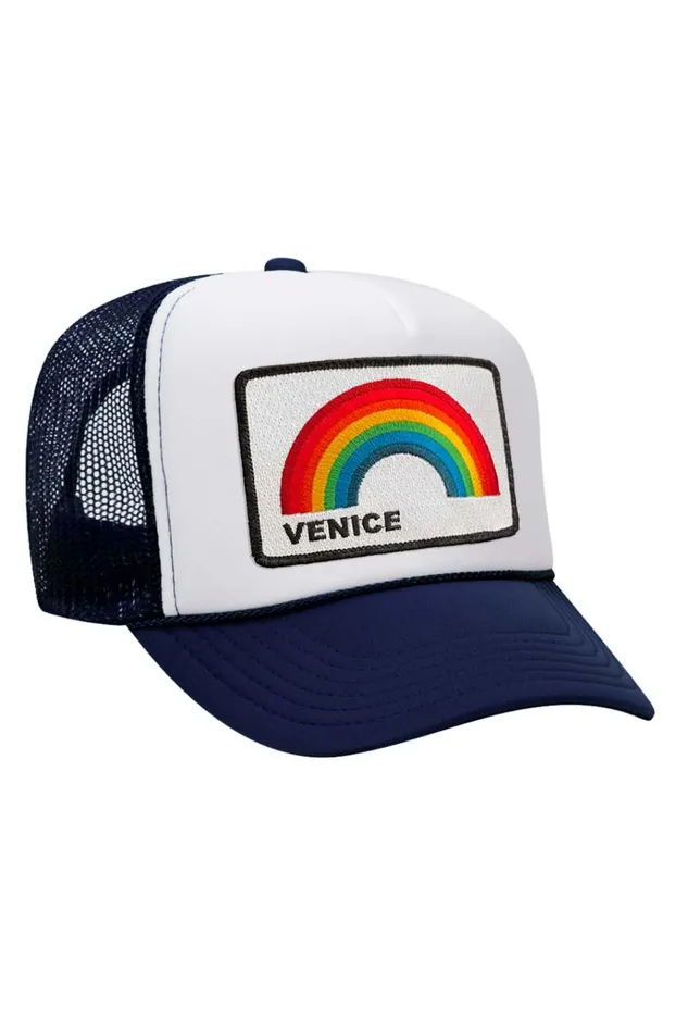Women Trucker Hats Aviator Nation VENICE RAINBOW TRUCKER HAT Women Trucker Hats Aviator Nation VENICE RAINBOW TRUCKER HAT