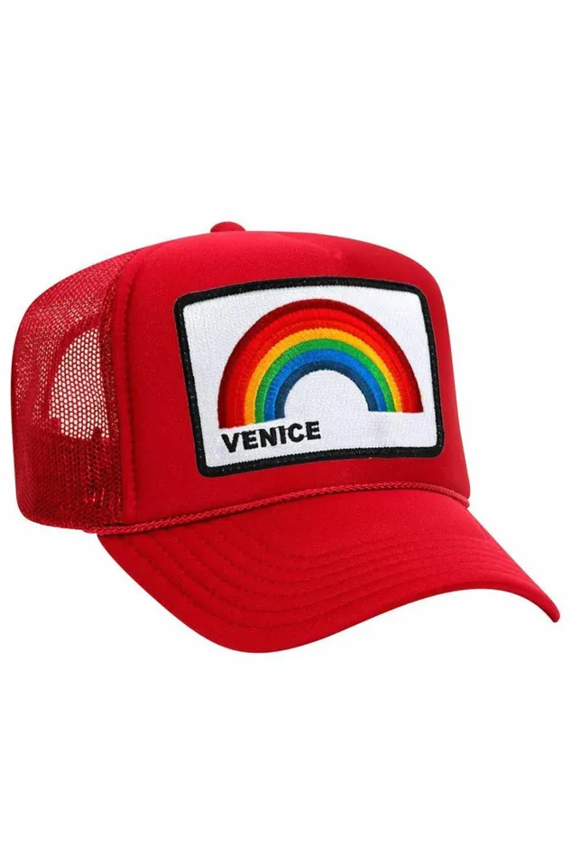 Women Trucker Hats Aviator Nation VENICE RAINBOW TRUCKER HAT Women Trucker Hats Aviator Nation VENICE RAINBOW TRUCKER HAT
