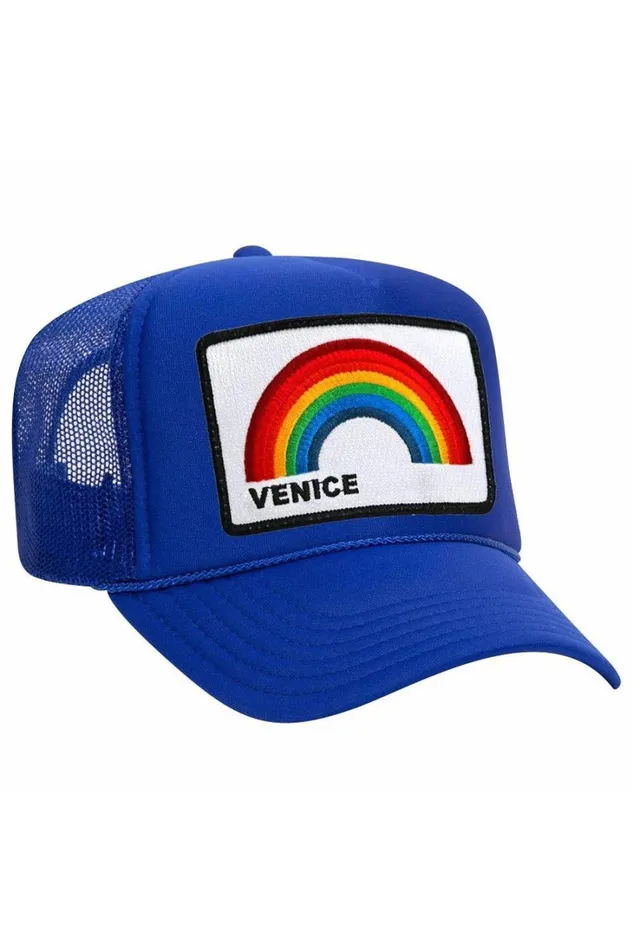 Women Trucker Hats Aviator Nation VENICE RAINBOW TRUCKER HAT Women Trucker Hats Aviator Nation VENICE RAINBOW TRUCKER HAT