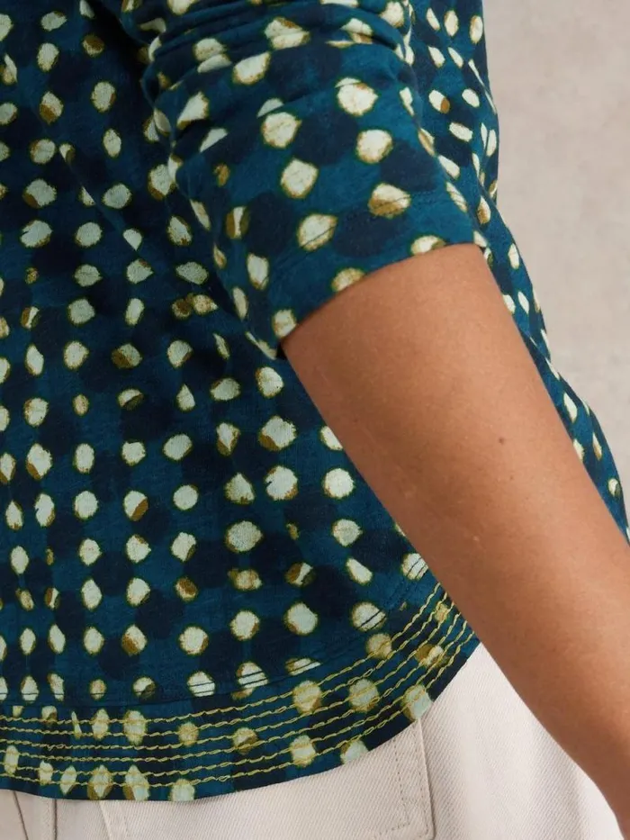 Women WEAVER TEE Blue Print White Stuff Tops and Tees Women WEAVER TEE Blue Print White Stuff Tops and Tees