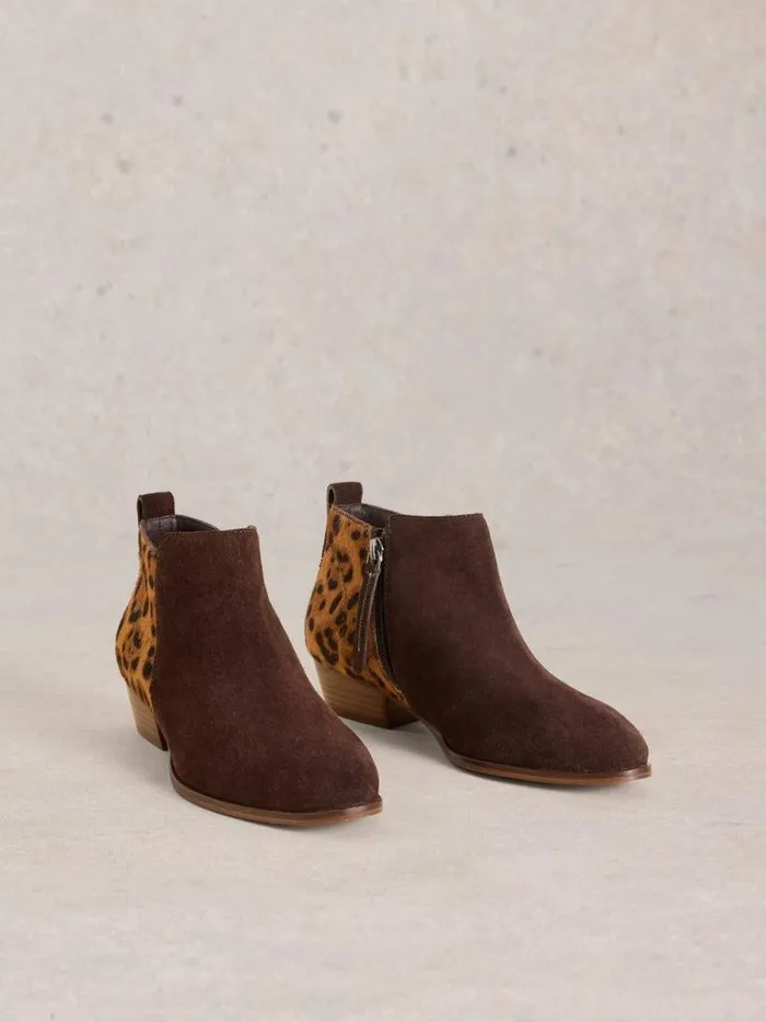 Women Willow Pony Ankle Suede Boot Brown Multi White Stuff Boots