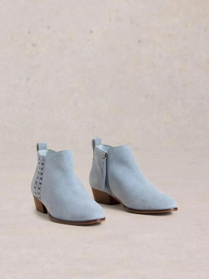 Women Willow Weave Ankle Boot Light Blue White Stuff Boots