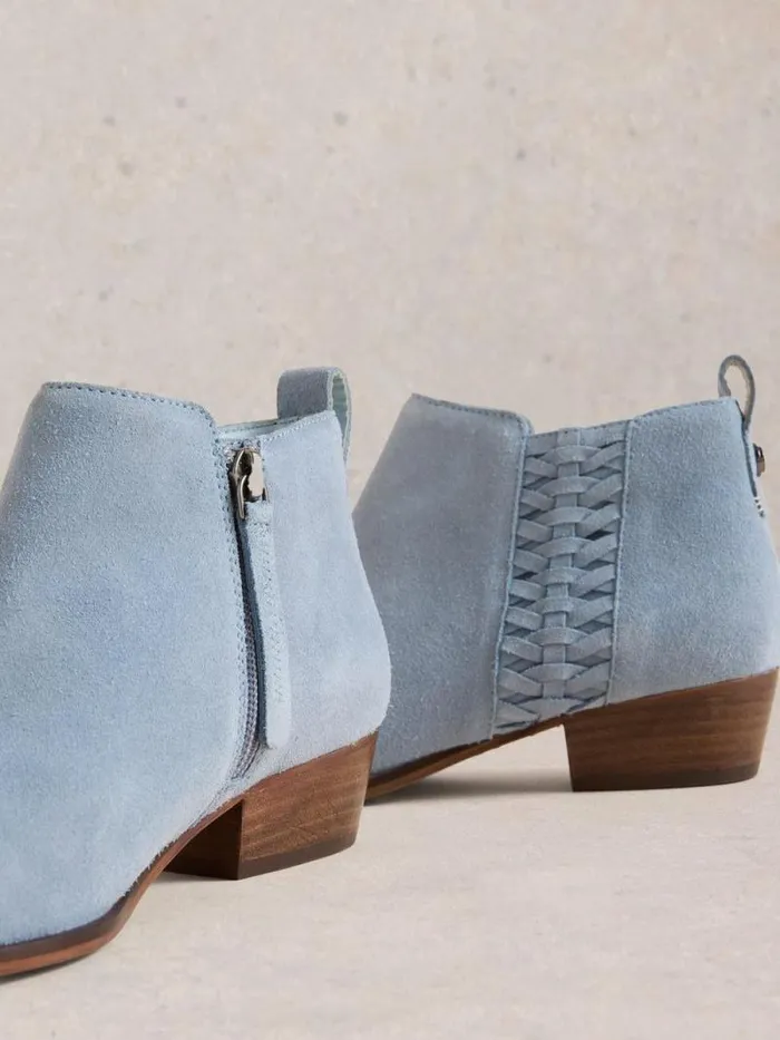 Women Willow Weave Ankle Boot Light Blue White Stuff Boots