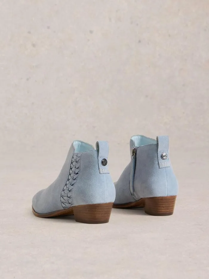 Women Willow Weave Ankle Boot Light Blue White Stuff Boots