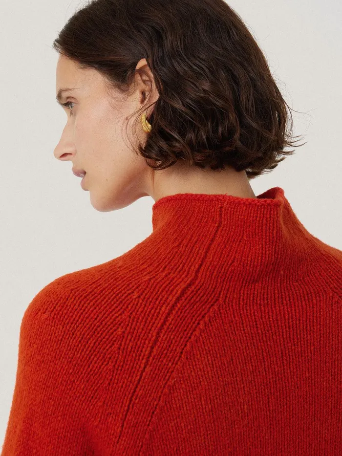 Women Wool Blend Snowdon Jumper Orange Jigsaw Knitwear and Cashmere