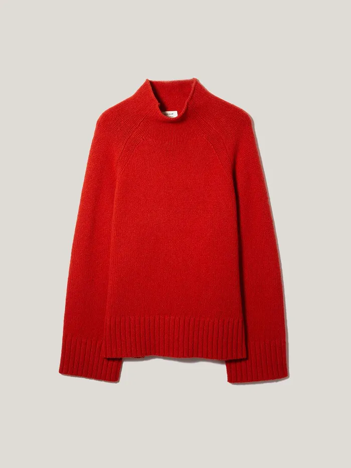 Women Wool Blend Snowdon Jumper Orange Jigsaw Knitwear and Cashmere