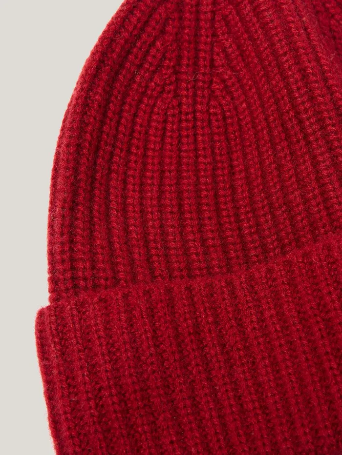 Women Wool Cashmere Blend Beanie Red Jigsaw Hats and Gloves