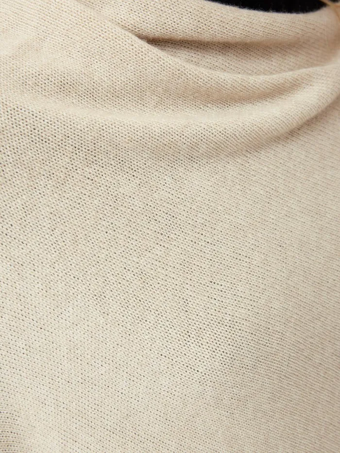 Women Wool Cashmere Blend Border Poncho Cream Jigsaw Knitwear and Cashmere