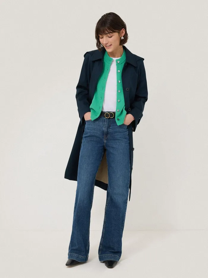 Women Wool Cashmere Blend Waistcoat Green Jigsaw Knitwear and Cashmere