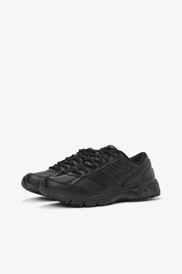 Women Work Shoes Fila Memory Flux Slip Resistant Shoe 001 Black Black Black