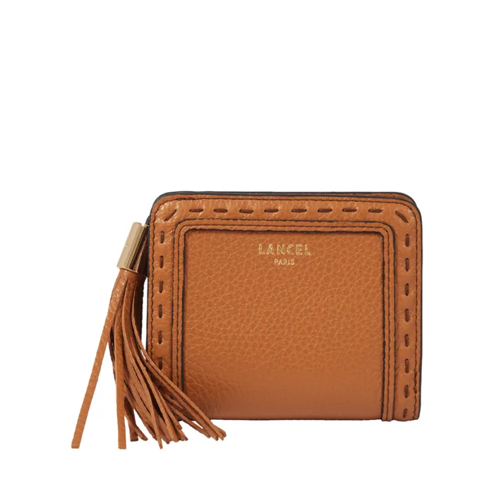 Zipped Medium Compact Wallet Camel Women Lancel Wallet